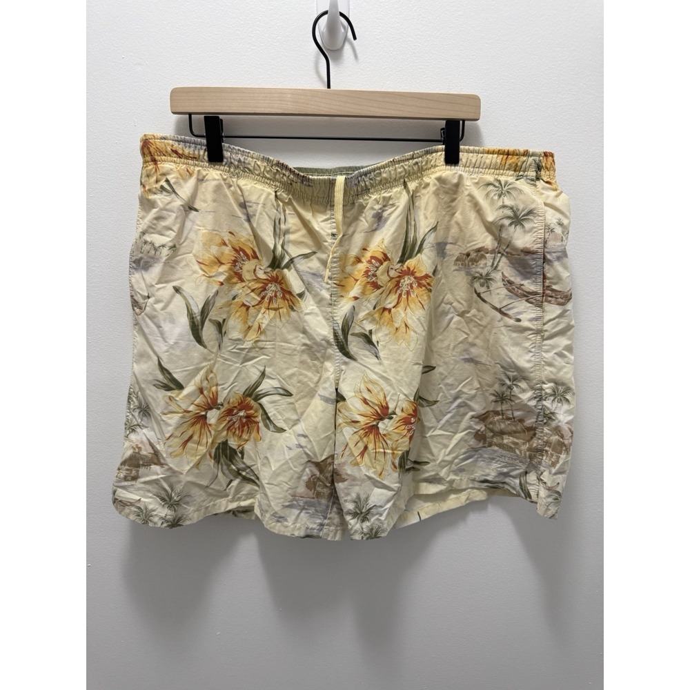 Speedo Swim Trunks XL Tropical Floral Mesh Lined Beach Shorts Hawaiian VTG Style